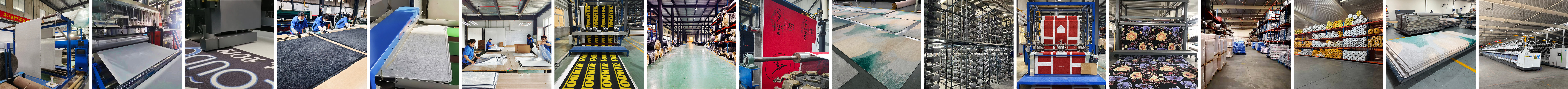 MatCore Mats production floor: printing, tufting, cutting, quality check and warehouse